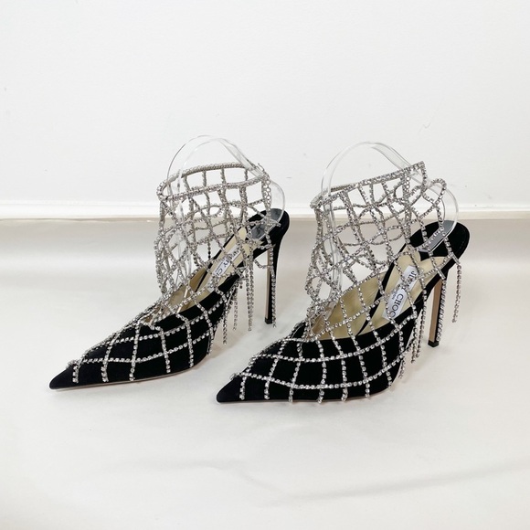 Jimmy Choo Chain Crystal Scotty 110 Heels